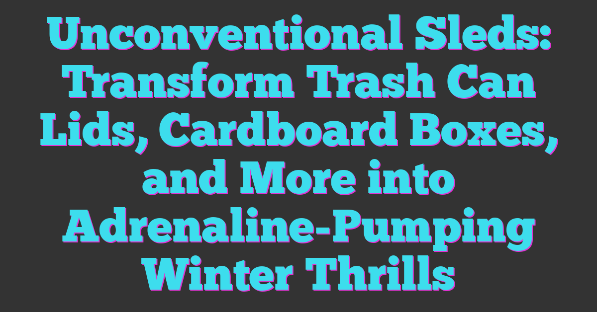 Unconventional Sleds: Transform Trash Can Lids, Cardboard Boxes, and More into Adrenaline-Pumping Winter Thrills